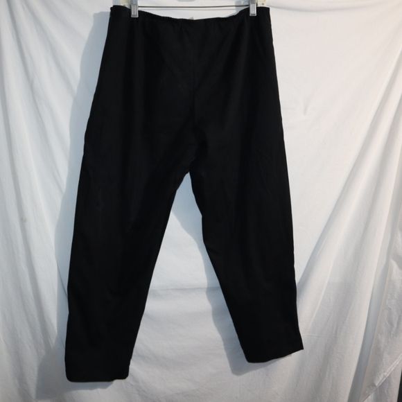Eileen Fisher Organic Cotton Spandex  Slim Ankle Pant Slits Black - Picture 7 of 12